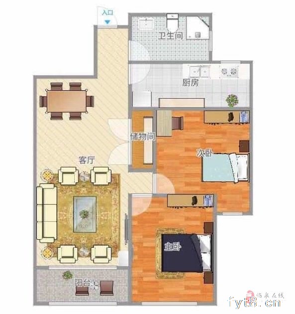 华安城.御美园2室2厅1卫可改三室