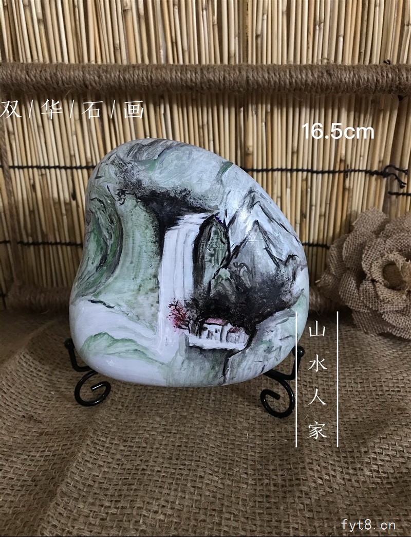 石头画艺术摆件家居装饰品